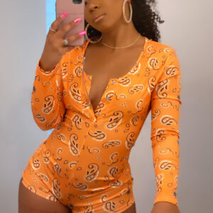 LIGHT Orange, Bandana Onesie w/ Headband