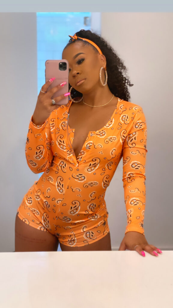 LIGHT Orange, Bandana Onesie w/ Headband