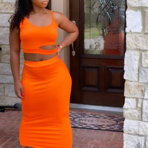 2 piece long skirt set (runs big )