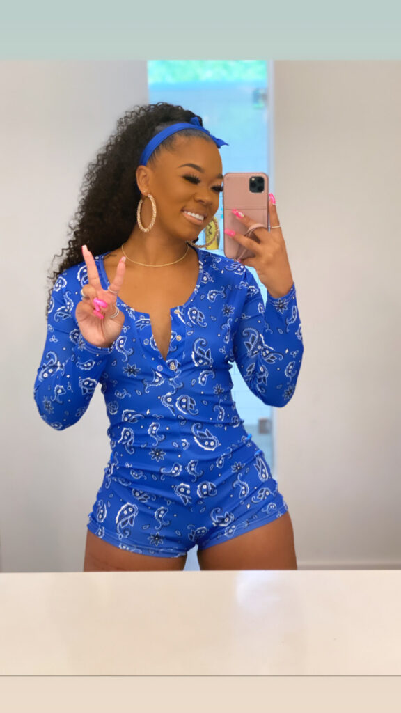 Blue Long Sleeve Onesie with Headband