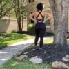 Black Strappy Back Fitness Body Suit - Image 3