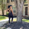 Black Strappy Back Fitness Body Suit - Image 2